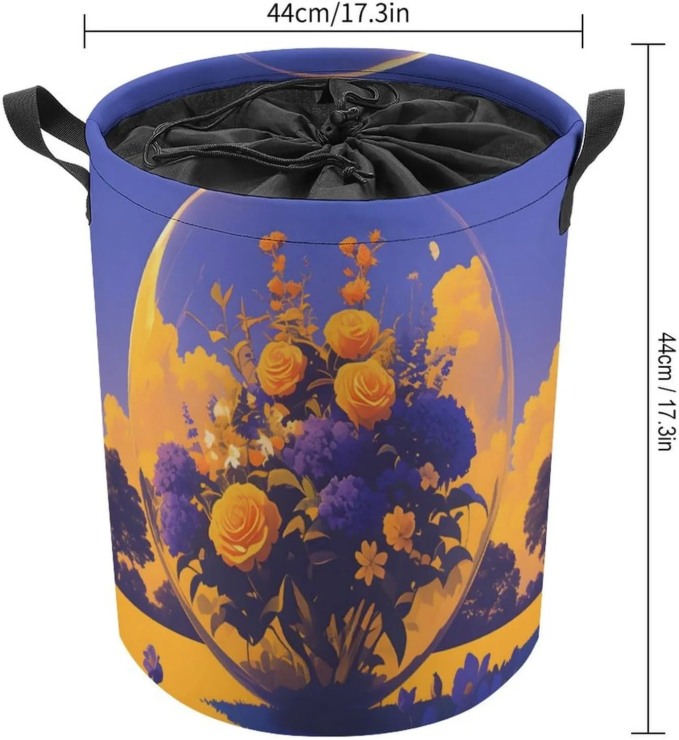 Laundry Hampers, Large Drawstring Laundry Bag, Removable Laundry Bags, Collapsible Storage Bin with Handles for Home Organization, Kids Room, Nursery Font