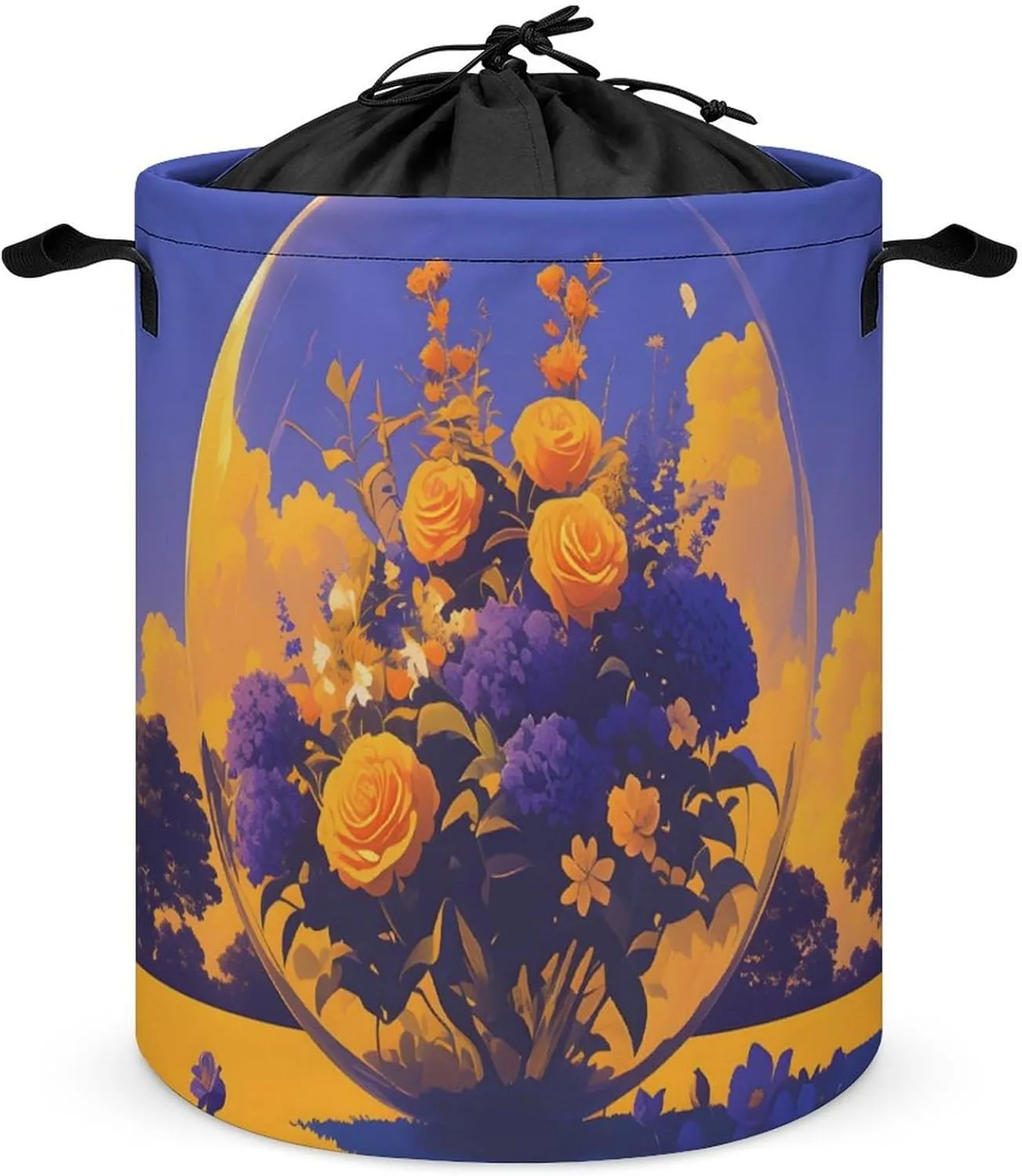 Laundry Hampers, Large Drawstring Laundry Bag, Removable Laundry Bags, Collapsible Storage Bin with Handles for Home Organization, Kids Room, Nursery Font