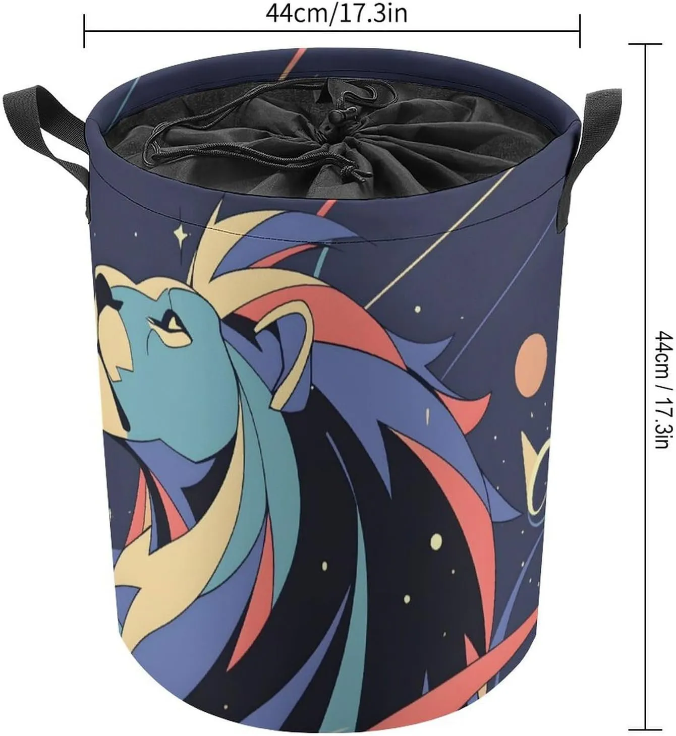 Laundry Hampers, Large Drawstring Laundry Bag, Removable Laundry Bags, Collapsible Storage Bin with Handles for Home Organization, Kids Room, Nursery Graphics