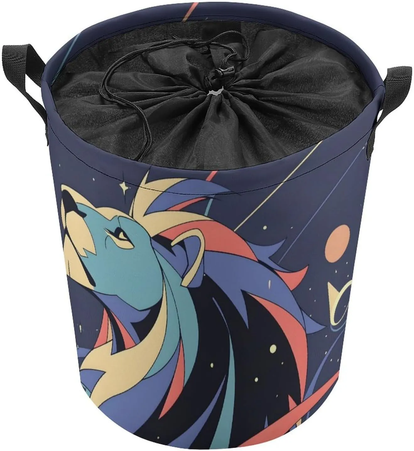 Laundry Hampers, Large Drawstring Laundry Bag, Removable Laundry Bags, Collapsible Storage Bin with Handles for Home Organization, Kids Room, Nursery Graphics
