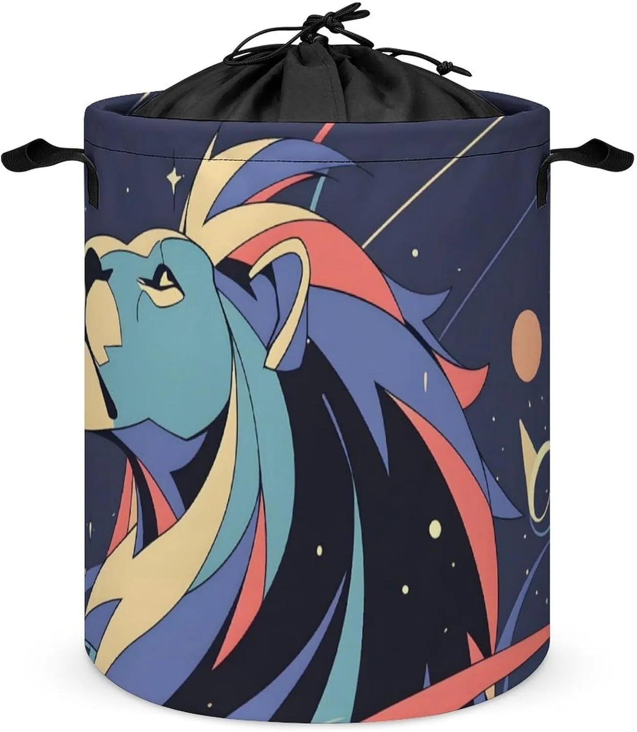 Laundry Hampers, Large Drawstring Laundry Bag, Removable Laundry Bags, Collapsible Storage Bin with Handles for Home Organization, Kids Room, Nursery Graphics
