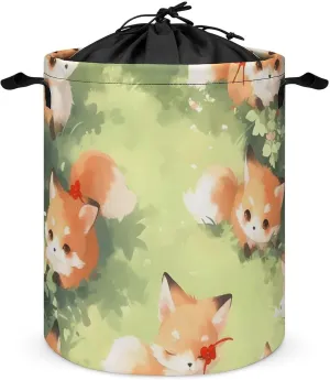 Laundry Hampers, Large Drawstring Laundry Bag, Removable Laundry Bags, Collapsible Storage Bin with Handles for Home Organization, Kids Room, Nursery Grass