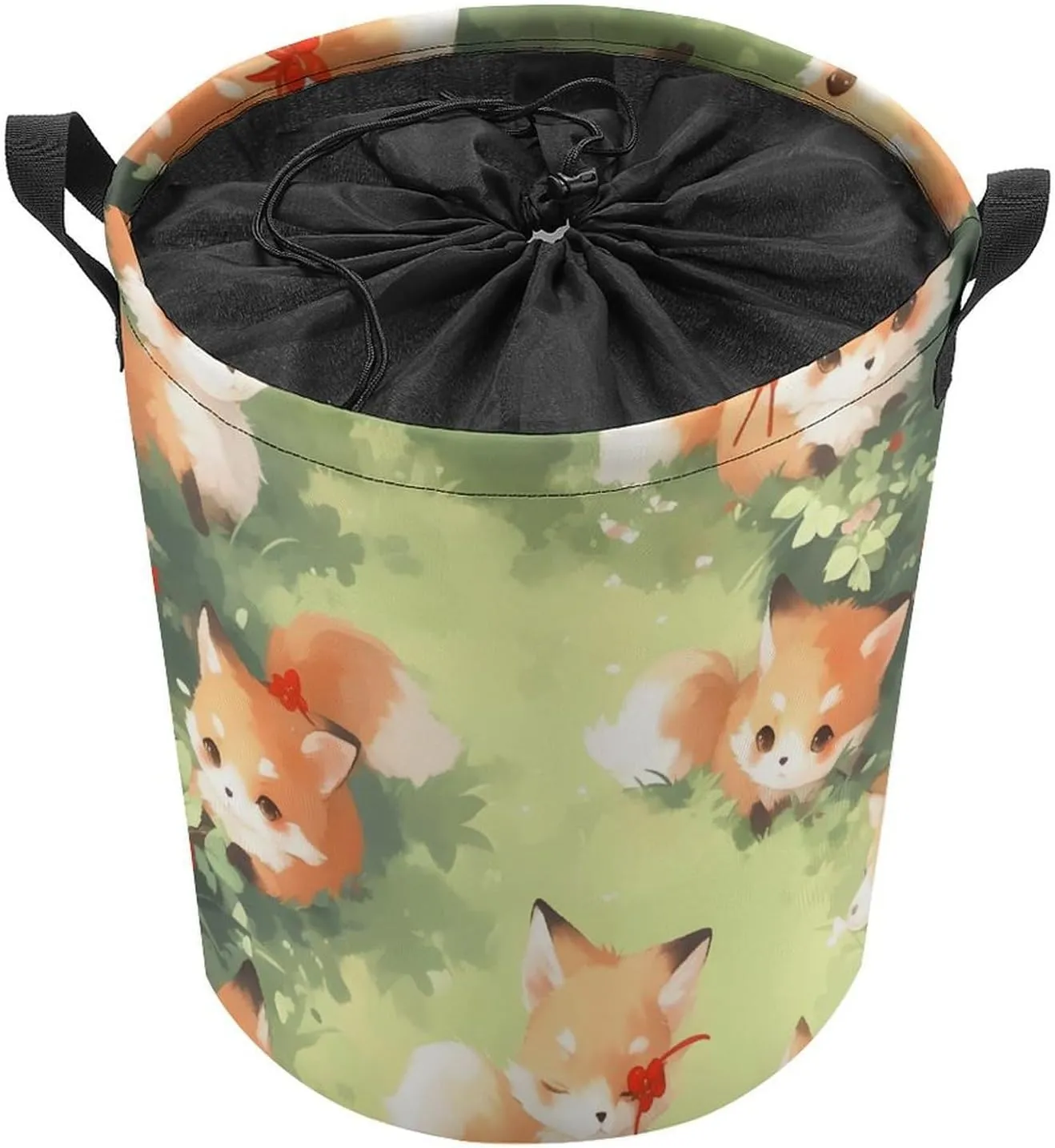 Laundry Hampers, Large Drawstring Laundry Bag, Removable Laundry Bags, Collapsible Storage Bin with Handles for Home Organization, Kids Room, Nursery Grass
