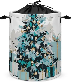 Laundry Hampers, Large Drawstring Laundry Bag, Removable Laundry Bags, Collapsible Storage Bin with Handles for Home Organization, Kids Room, Nursery Plant
