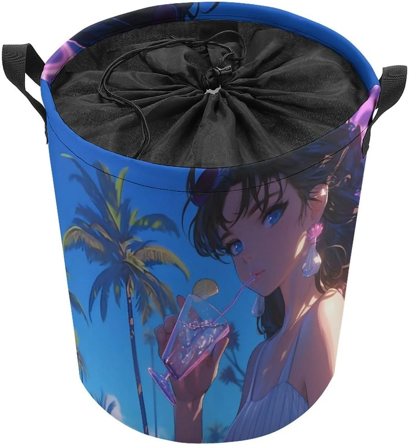 Laundry Hampers, Large Drawstring Laundry Bag, Removable Laundry Bags, Collapsible Storage Bin with Handles for Home Organization, Kids Room, Nursery Vertebrate