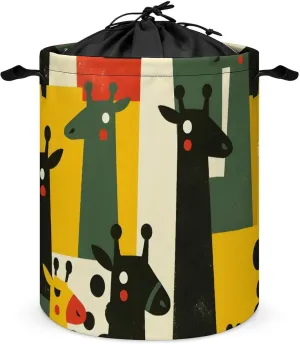 Laundry Hampers, Large Drawstring Laundry Bag, Removable Laundry Bags, Collapsible Storage Bin with Handles for Home Organization, Kids Room, Nursery Vertebrate