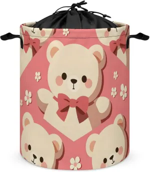 Laundry Hampers, Large Drawstring Laundry Bag, Removable Laundry Bags, Collapsible Storage Bin with Handles for Home Organization, Kids Room, Nursery Vertebrate