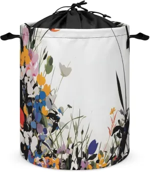 Laundry Hampers, Large Drawstring Laundry Bag, Removable Laundry Bags, Collapsible Storage Bin with Handles for Home Organization, Kids Room, Nursery Vertebrate