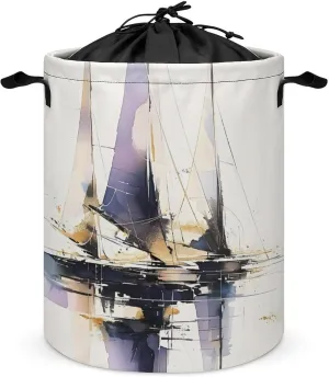 Laundry Hampers, Large Drawstring Laundry Bag, Removable Laundry Bags, Collapsible Storage Bin with Handles for Home Organization, Kids Room, Nursery Water