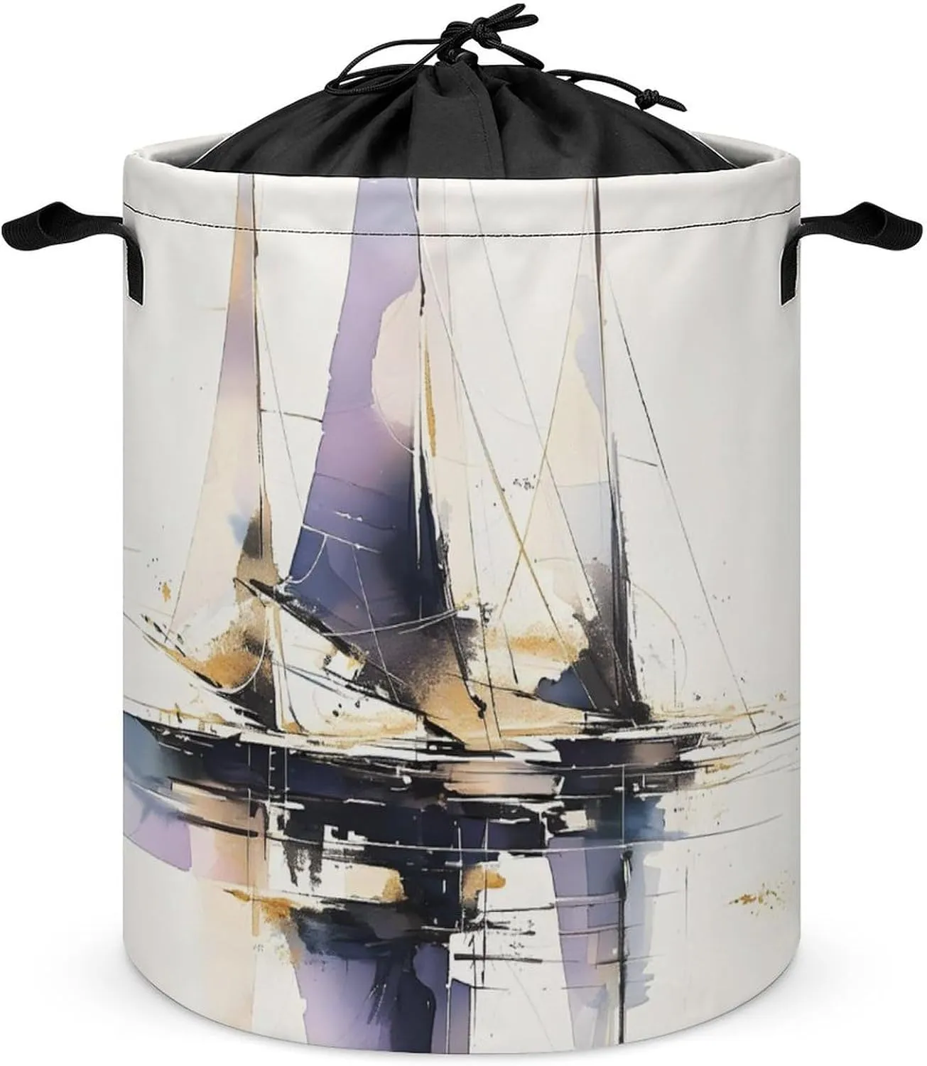 Laundry Hampers, Large Drawstring Laundry Bag, Removable Laundry Bags, Collapsible Storage Bin with Handles for Home Organization, Kids Room, Nursery Water