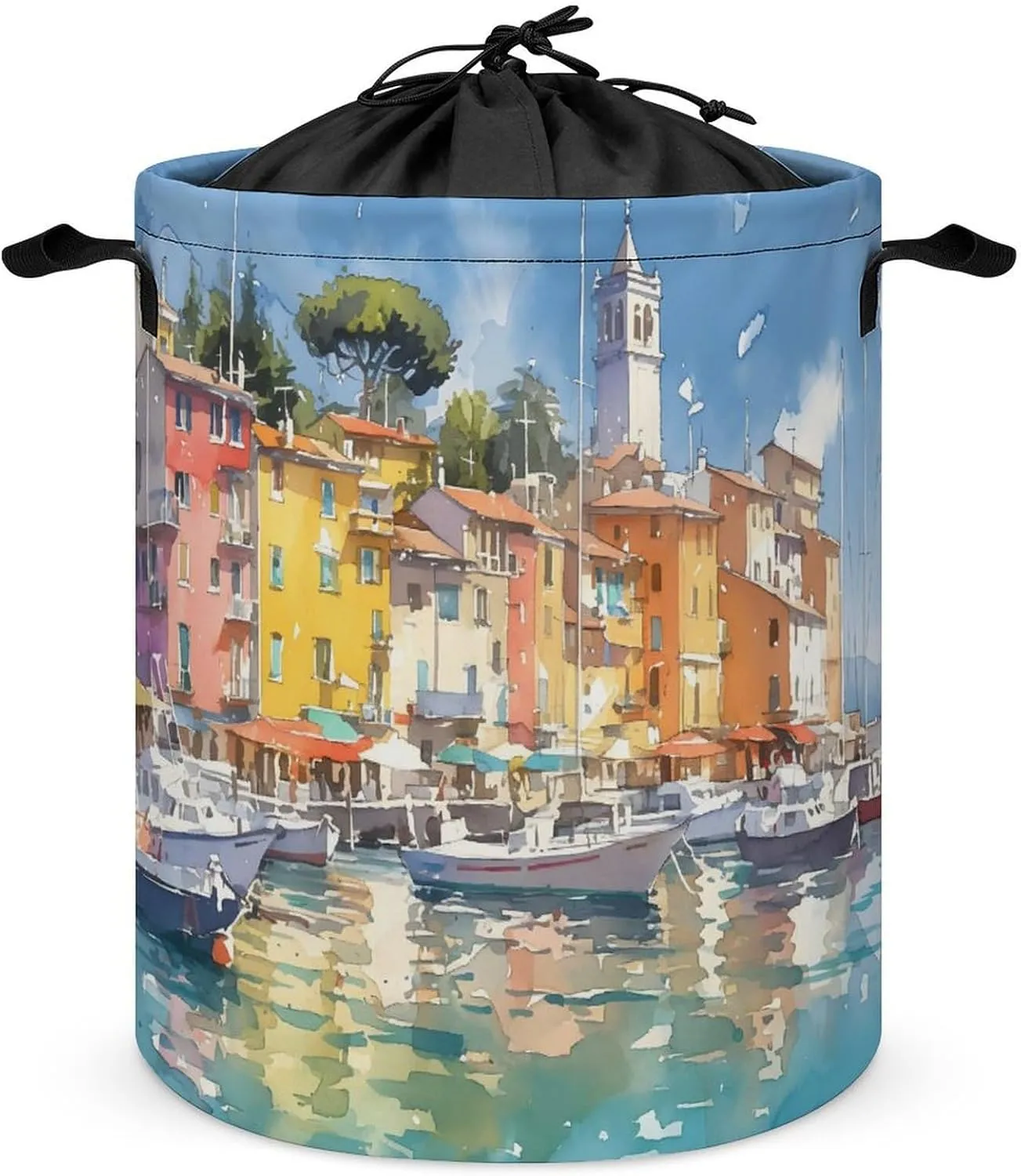 Laundry Hampers, Large Drawstring Laundry Bag, Removable Laundry Bags, Collapsible Storage Bin with Handles for Home Organization, Kids Room, Nursery Watercraft