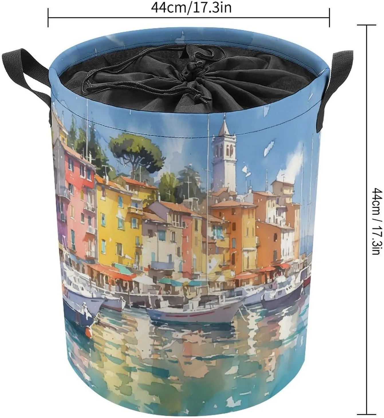 Laundry Hampers, Large Drawstring Laundry Bag, Removable Laundry Bags, Collapsible Storage Bin with Handles for Home Organization, Kids Room, Nursery Watercraft