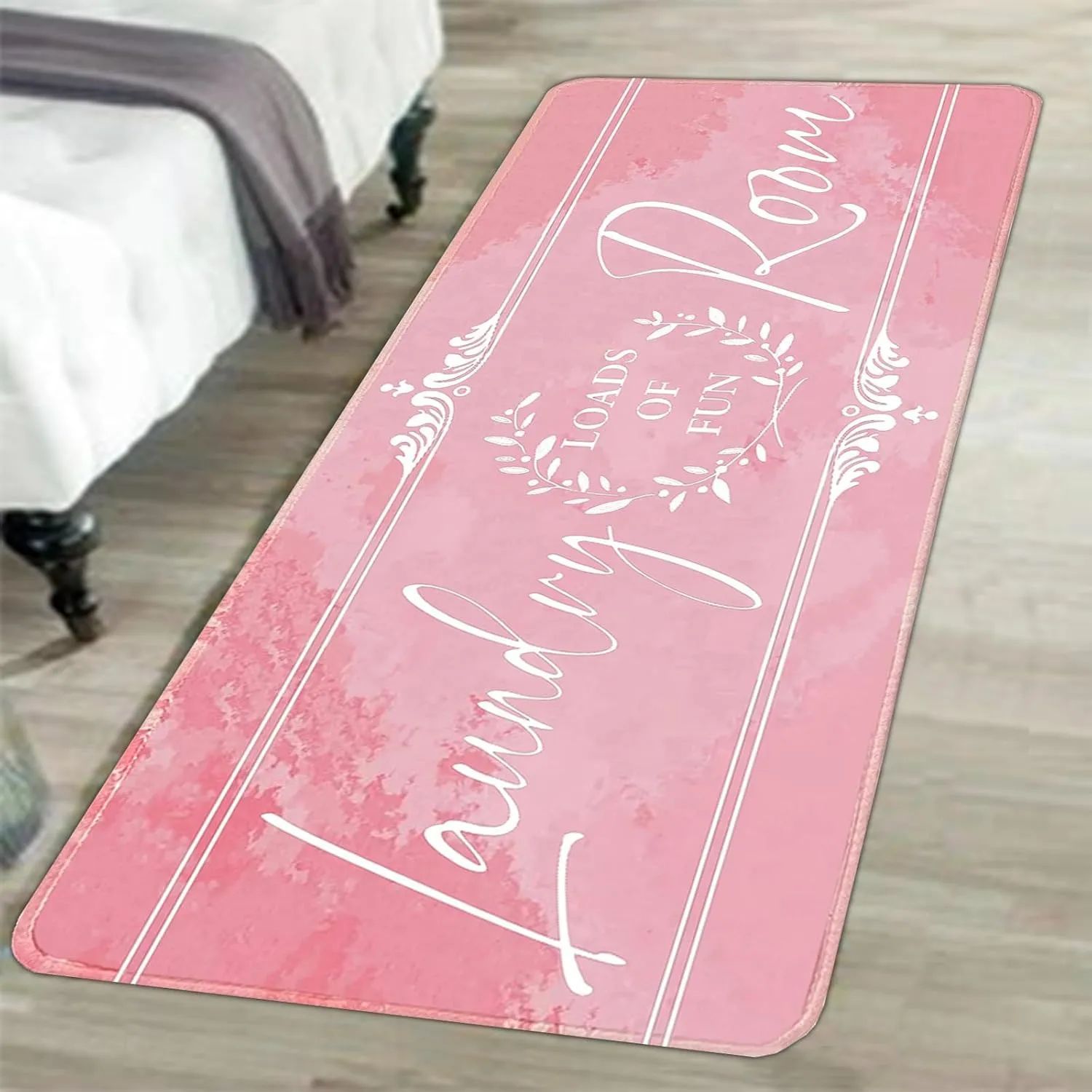 Laundry Room Rug Runner, Non Slip Laundry Rugs Kitchen mat Machine Washable Text Design mats Waterproof Mudroom Floor Carpet Stylish Versatile Farmhouse Decor
