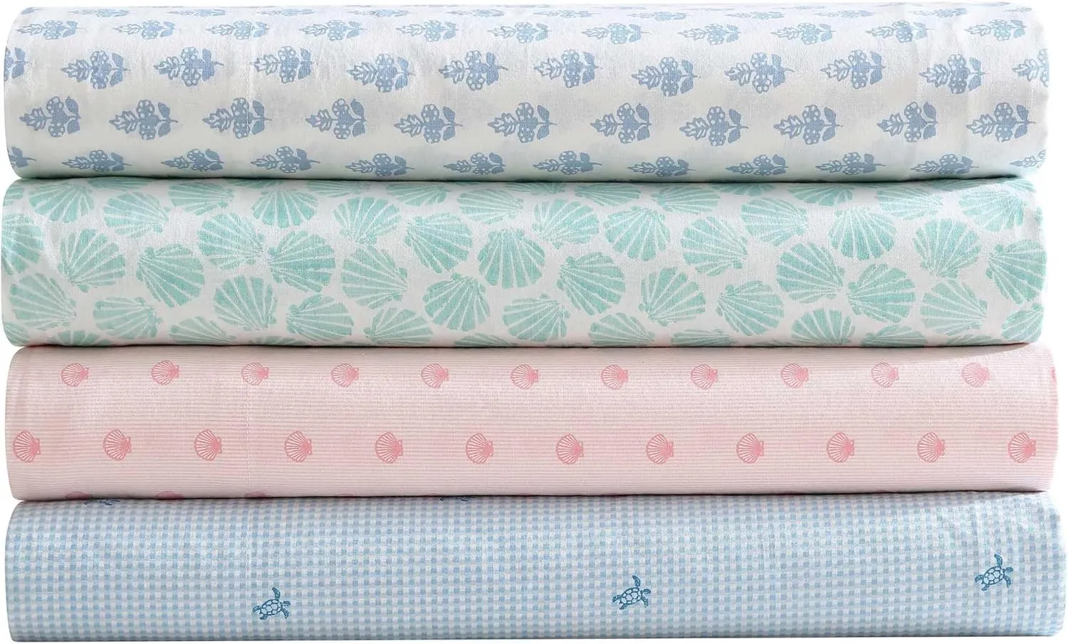 Laura Ashley - Queen Sheets, Cotton Percale Bedding Set, Lightweight & Breathable Home Decor (Francesca Blue, Queen)