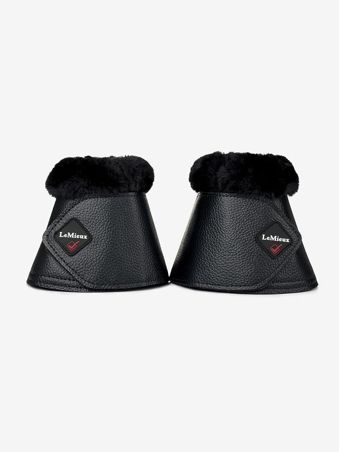 LeMieux Fleece WrapRound Overreach Horse Boots - Protective Gear and Training Equipment - Equine Boots, Wraps & Accessories (Black - Large)