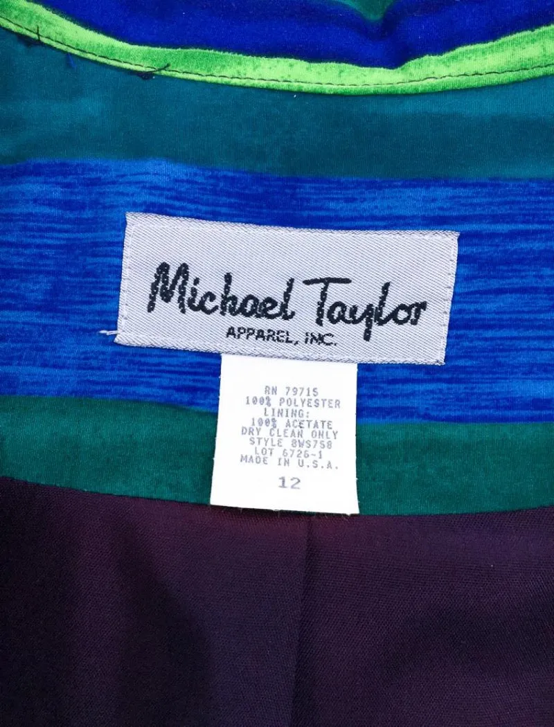 Lightweight colourful striped blue & green blazer jacket