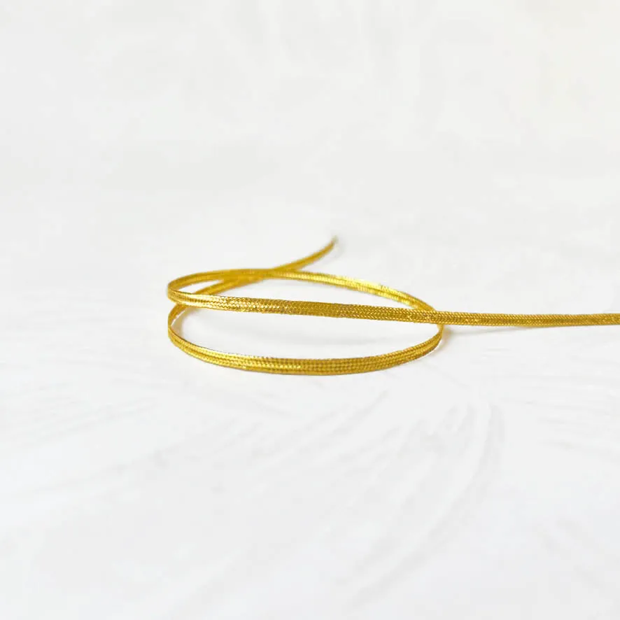 Lightweight Metallic Gold Flat Braid