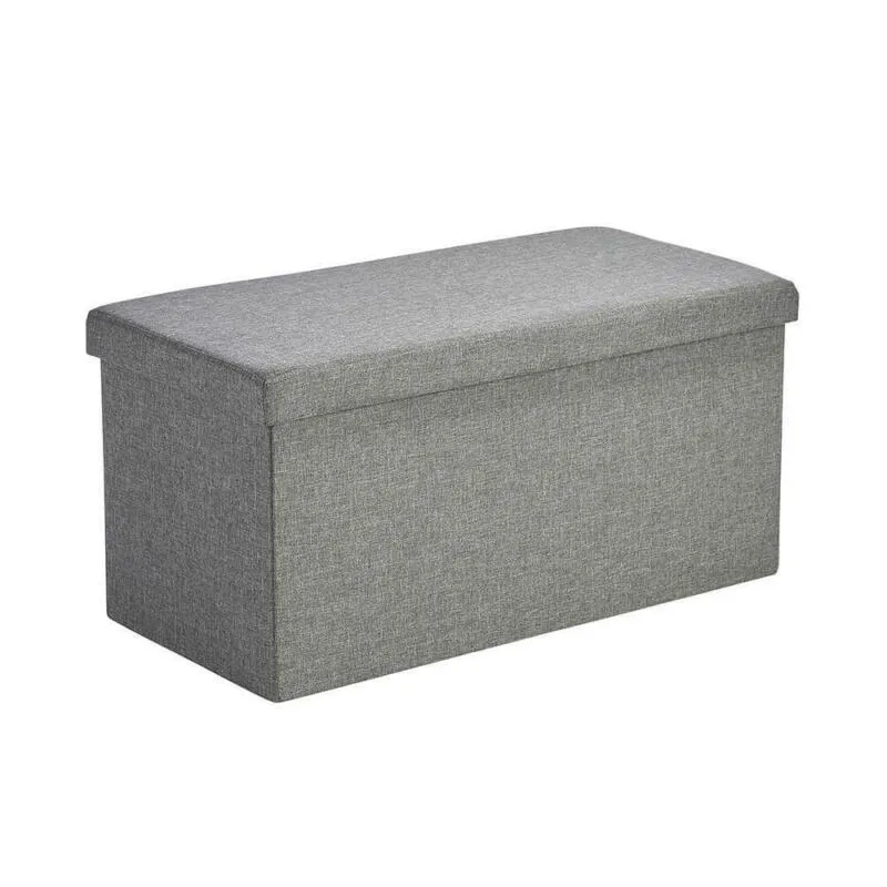Linen Fabric Grey Foldable Storage Box