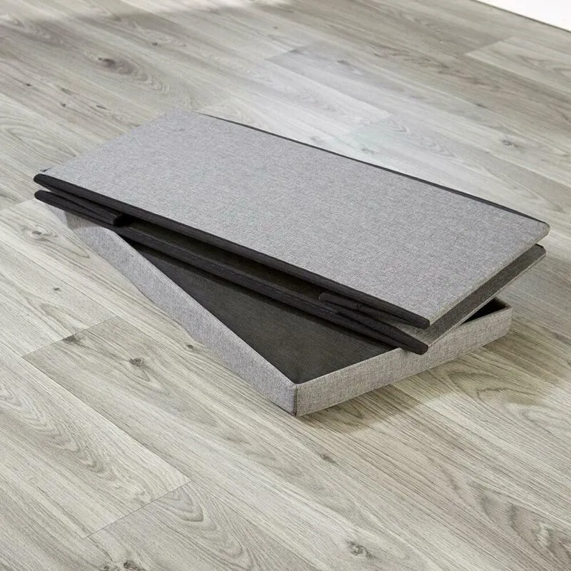 Linen Fabric Grey Foldable Storage Box