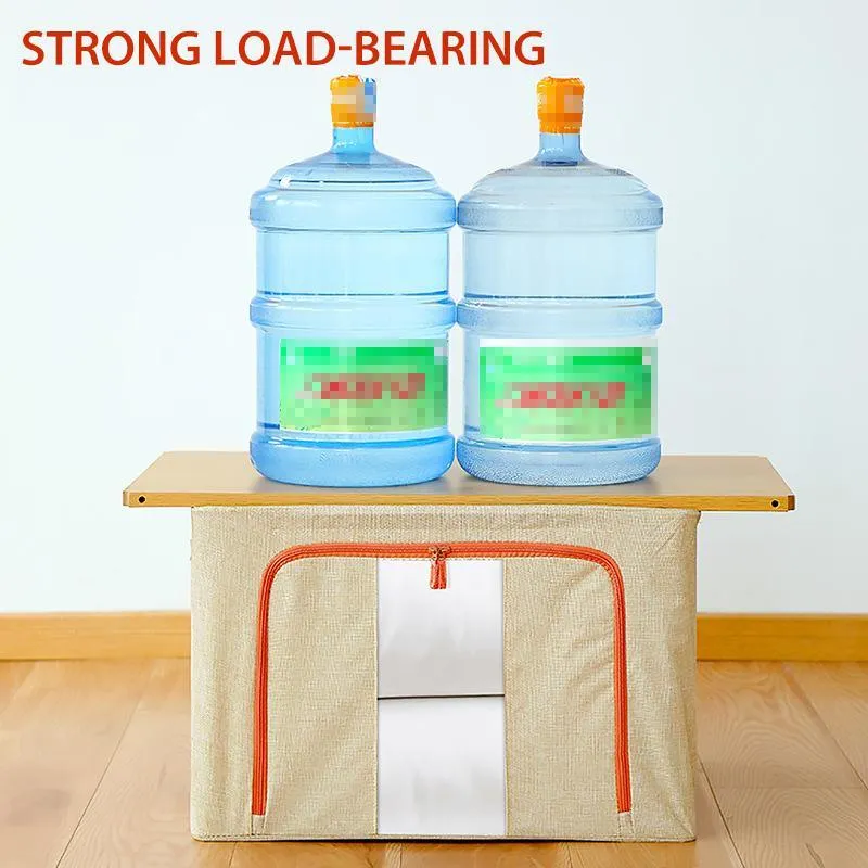 Linen Large Capacity Foldable Storage Box Organizer 3 Colors 1 PCS