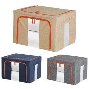 Linen Large Capacity Foldable Storage Box Organizer 3 Colors 1 PCS