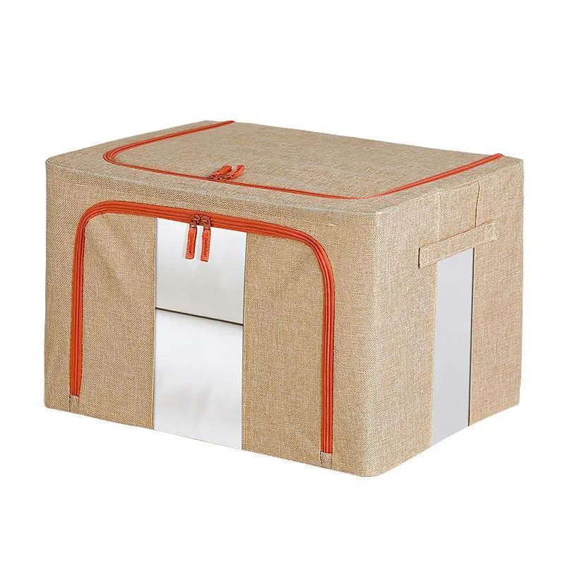Linen Large Capacity Foldable Storage Box Organizer 3 Colors 1 PCS