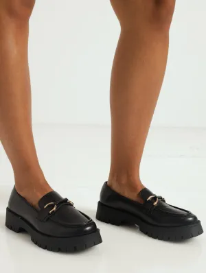 Liver Bar Trim Loafer - Black