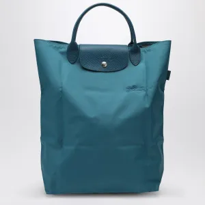 Longchamp Paon Coloured M Le Pliage Green Shopping Bag