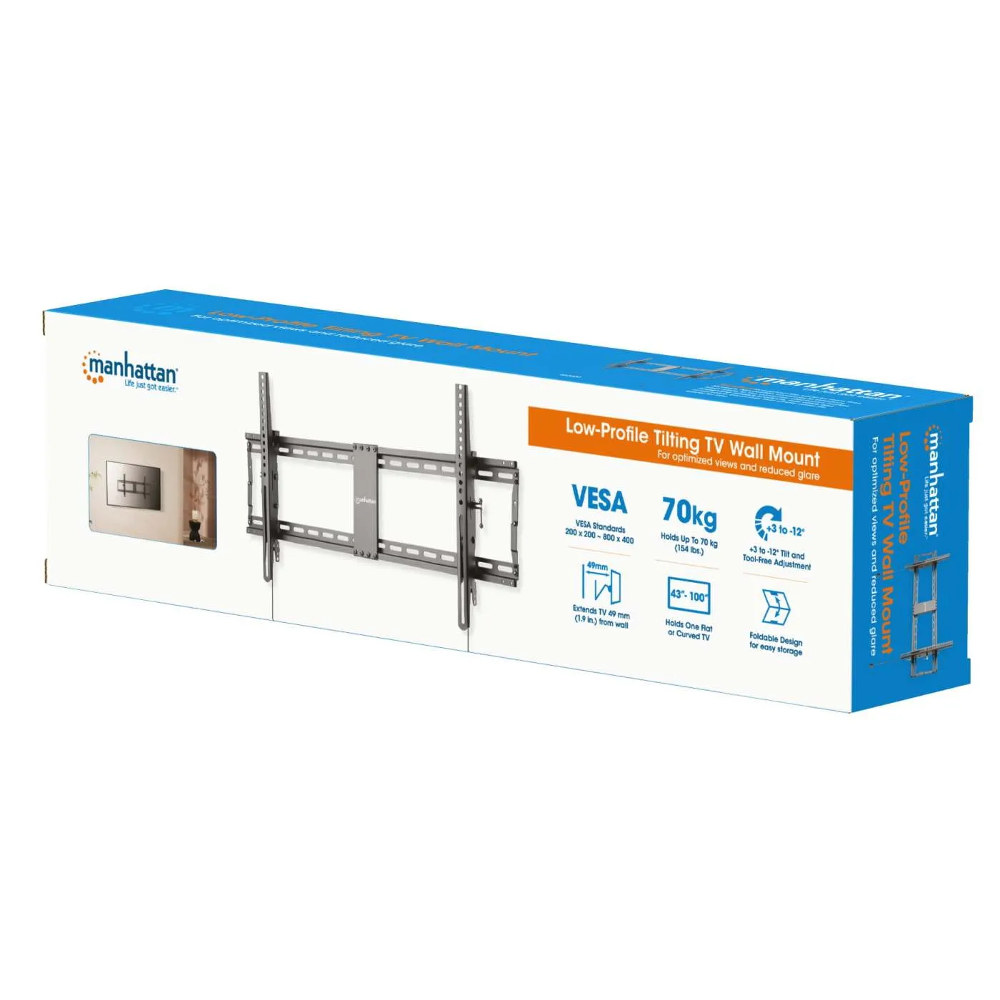 Low-Profile Tilting TV Wall Mount