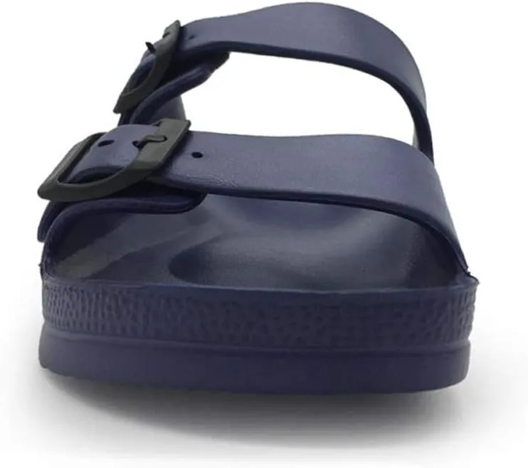 Luffymomo Adjustable Slip on Eva Double Buckle Slides for Mens