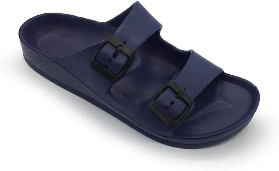 Luffymomo Adjustable Slip on Eva Double Buckle Slides for Mens
