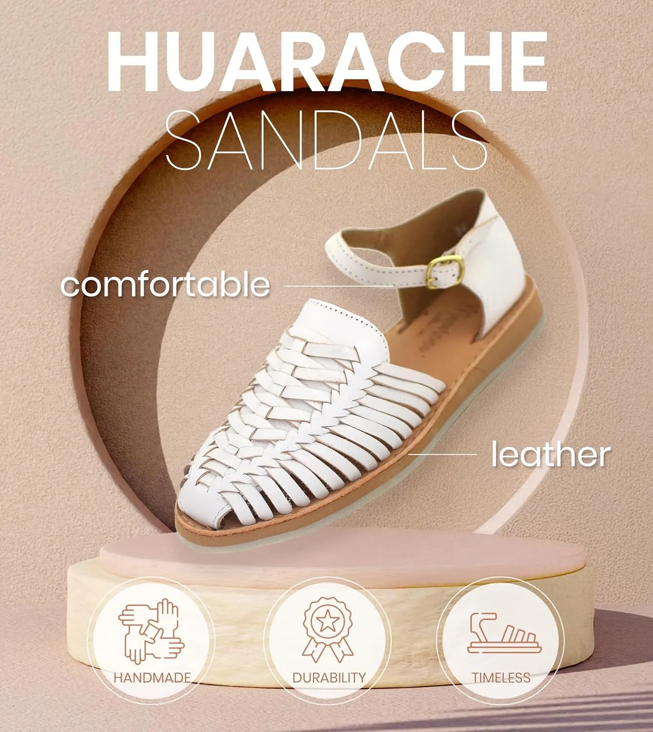 Macarena Collection Womens Shoes Leather Sandals Ankle for Women | Huarache Handmade Mexican Sandals Women | Comfortable & Stylish Womens Sandals 3050 Ankle Strap