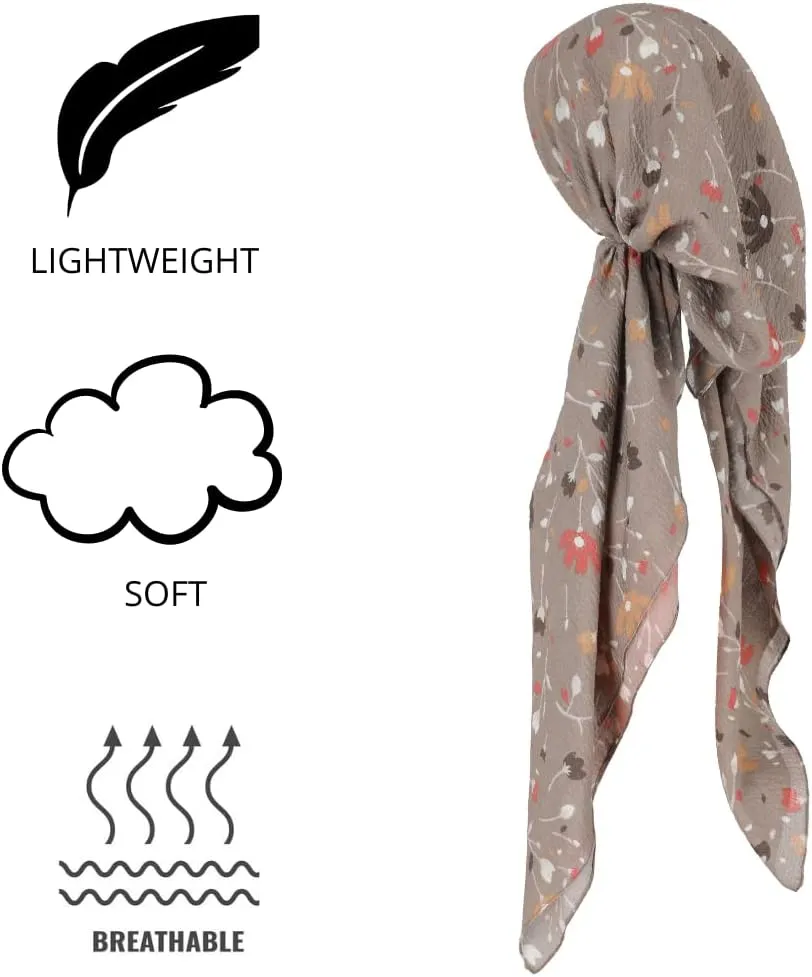 Madison Headwear Pretied Head Scarves for Women Featuring Lightweight Crimped Material and Attractive