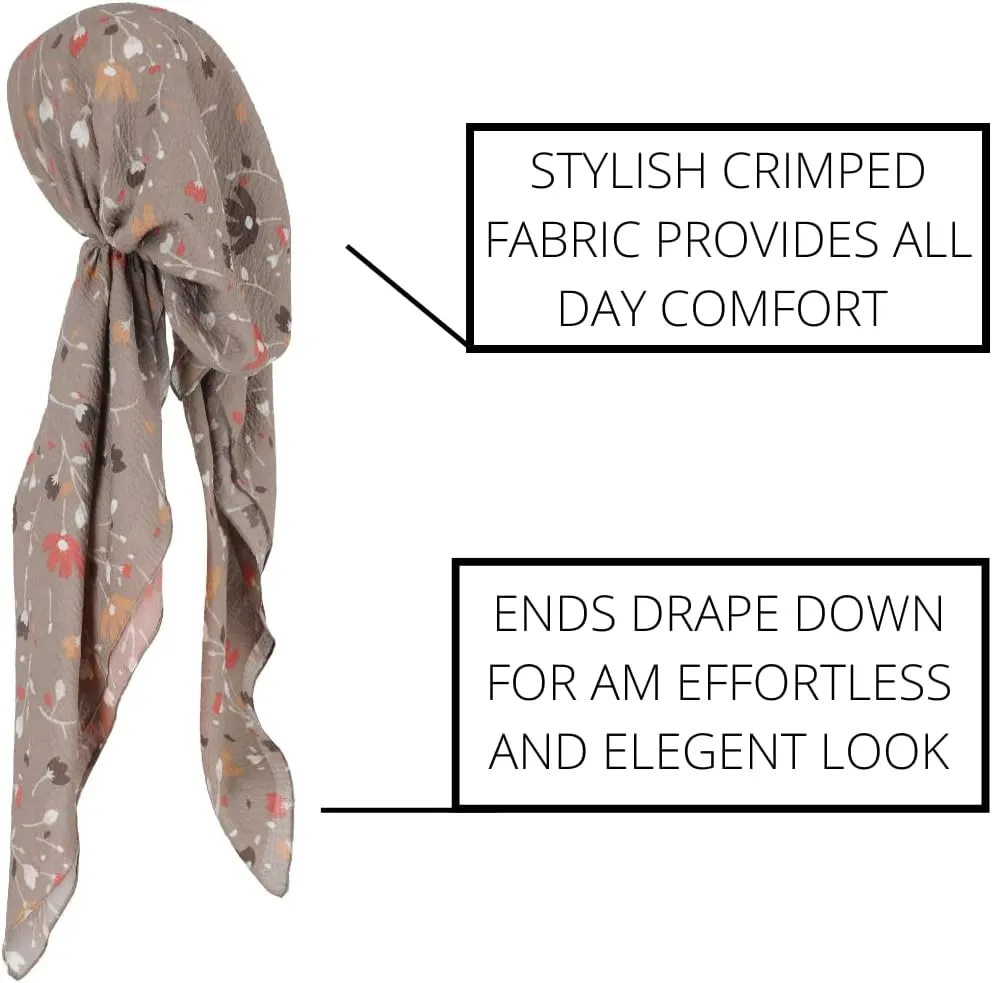 Madison Headwear Pretied Head Scarves for Women Featuring Lightweight Crimped Material and Attractive
