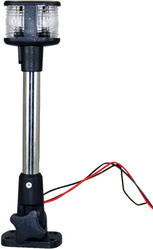 MARINE BOAT FOLDABLE DUAL MOUNT ANCHOR STERN LIGHT ALUMINUM POLE WARM WHITE