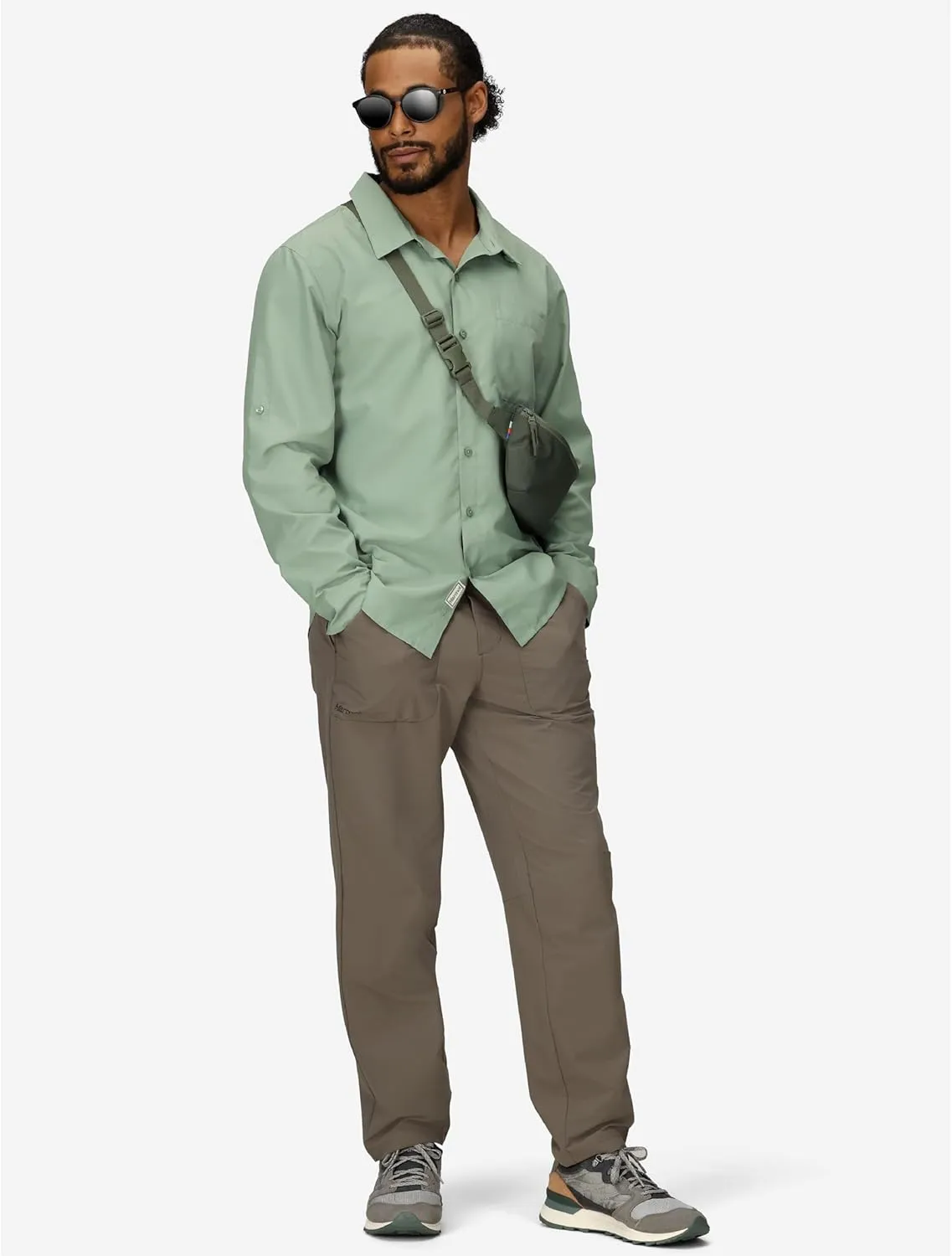 MARMOT Men's Aerobora Long Sleeve Button-Down Shirt - Lightweight, Packable, Quick-Drying UPF Protection