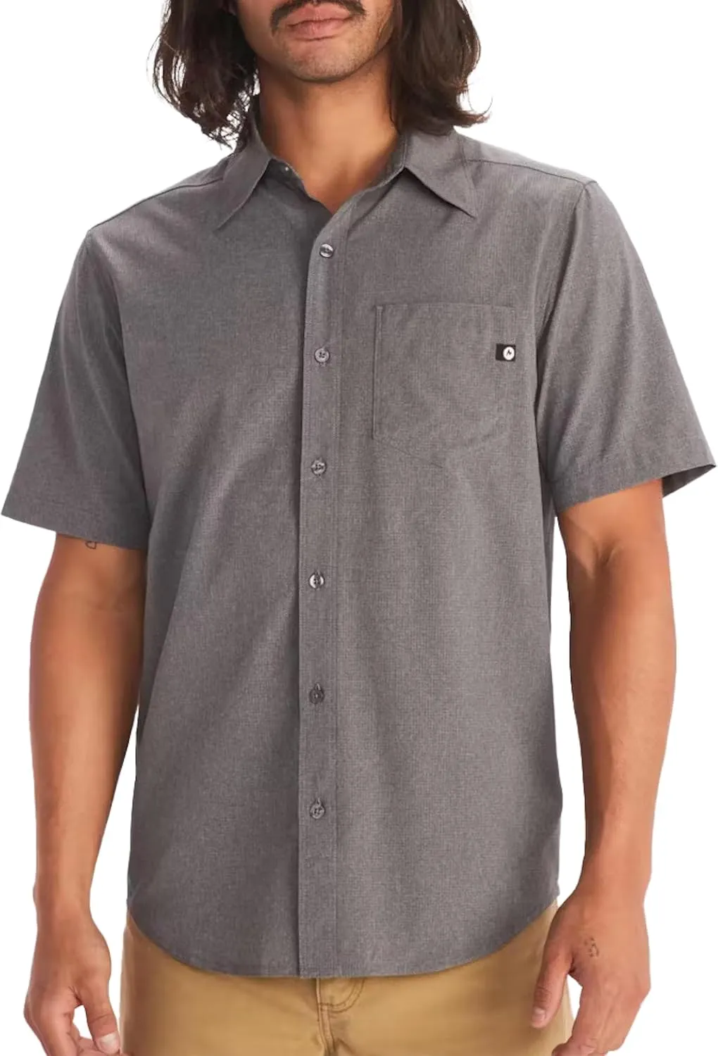 MARMOT Men's Aerobora Short Sleeve Button-Down Shirt - Lightweight, Packable, Quick-Drying UPF Protection