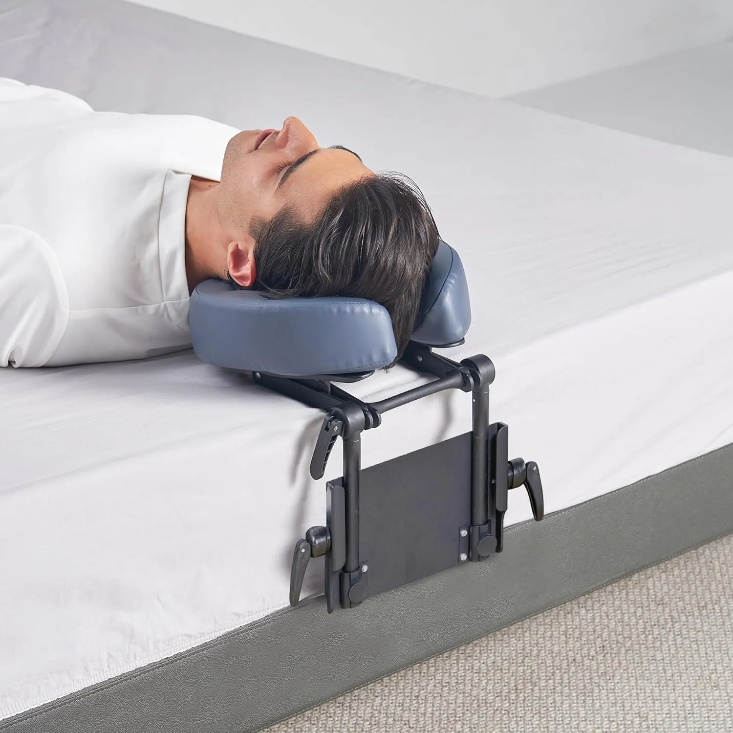 Master Massage Foldable Desktop Face Cradle Kit – Adjustable Head Rest Cushion for Table & Desk Top – Versatile Massage Kit for Siesta, Royal Blue