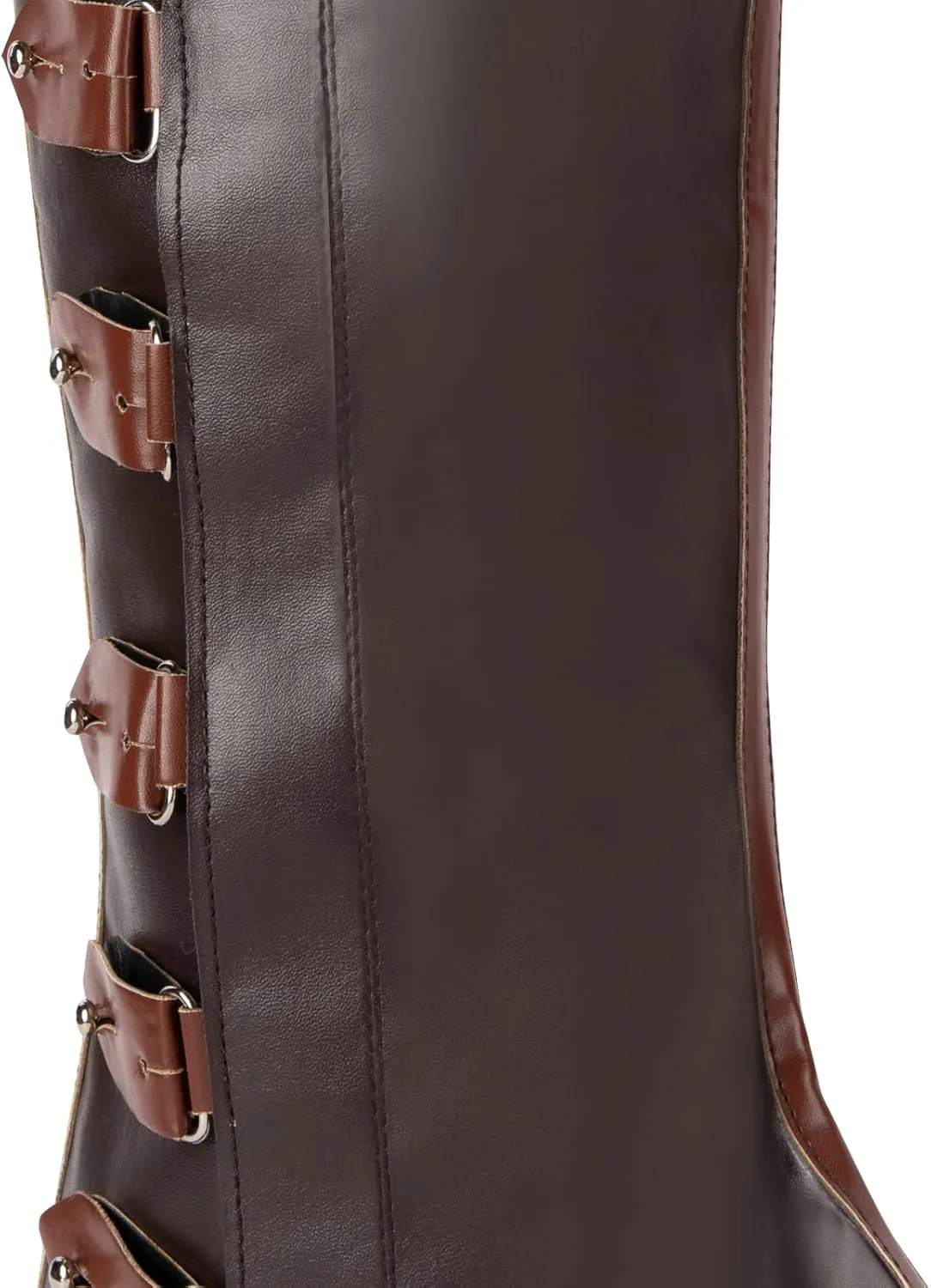 Medieval Boot Cover Men Faux Leather Pirate Renaissance Boot Covers for Halloween Cosplay Costume