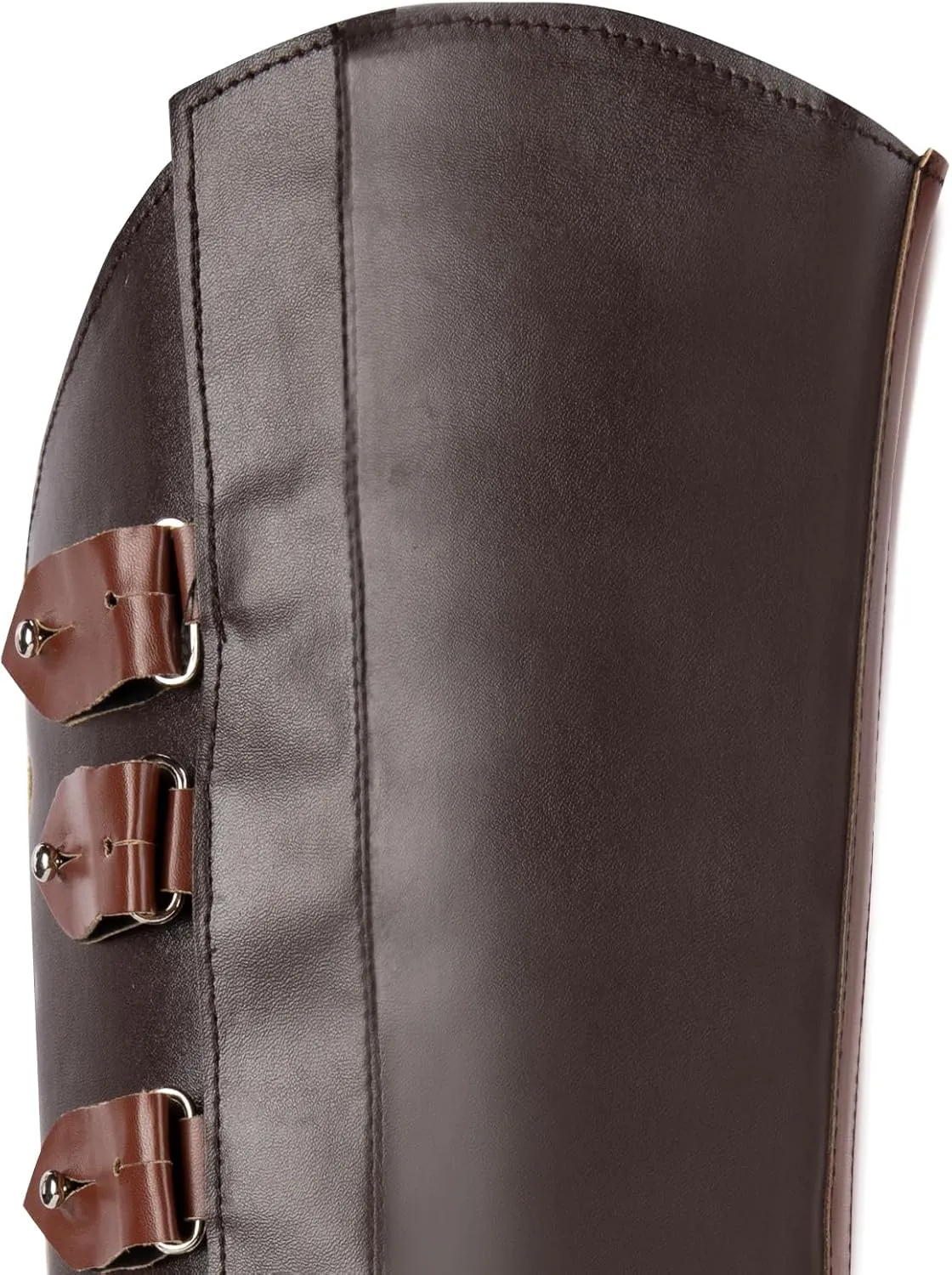 Medieval Boot Cover Men Faux Leather Pirate Renaissance Boot Covers for Halloween Cosplay Costume