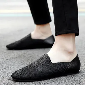 Men Loafer Comfortable Made Crocodile Pattern Shoes