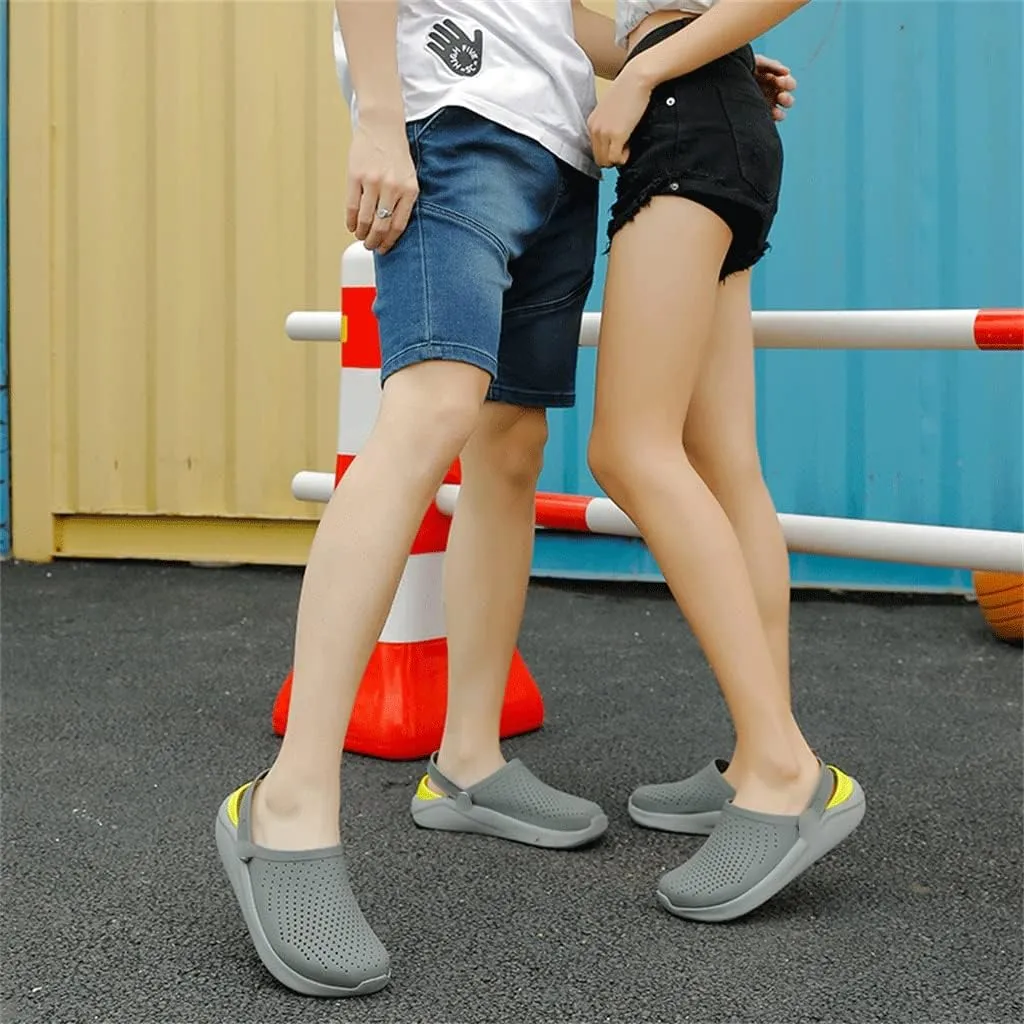 Men Sandals Rubber Clogs for Men Unisex Garden Shoes Black(Gray,40 Code)