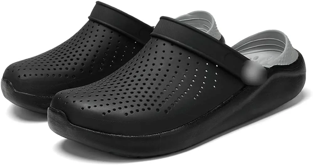 Men Sandals Rubber Clogs for Men Unisex Garden Shoes Black(Gray,40 Code)