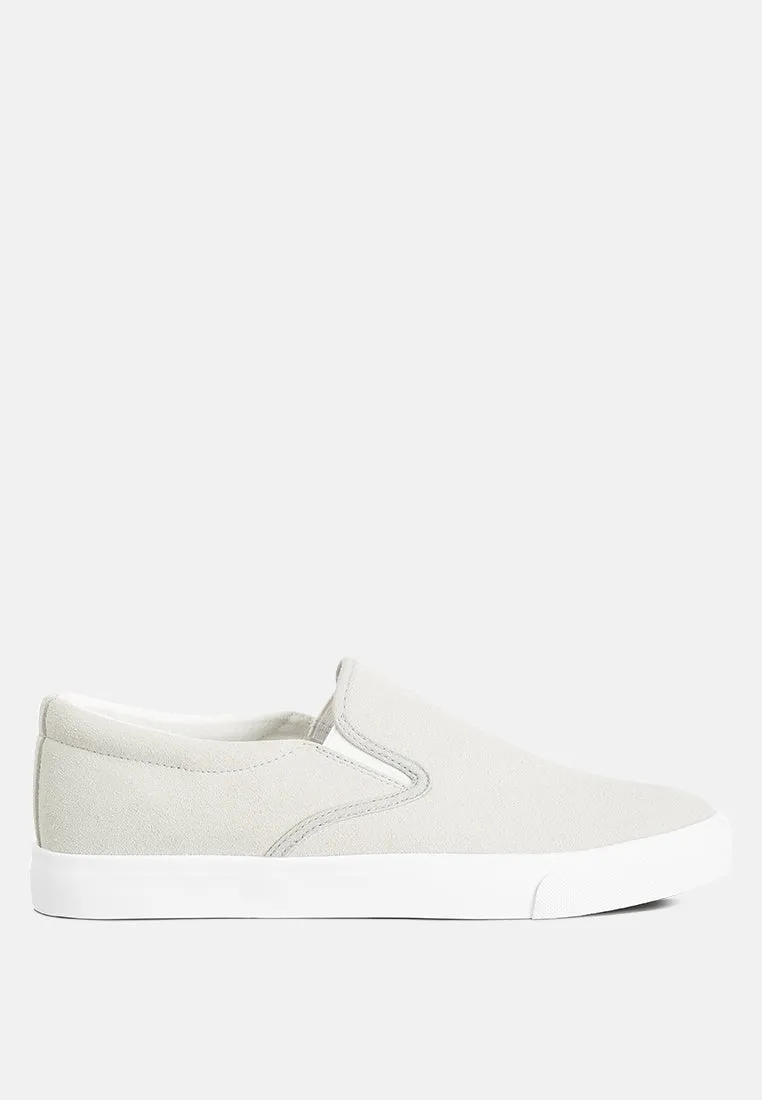 men's faux suede slip on sneakers