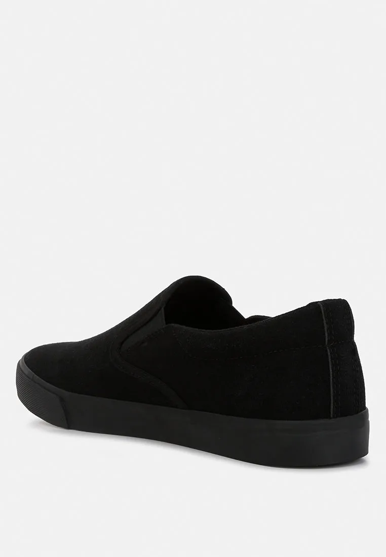 men's faux suede slip on sneakers