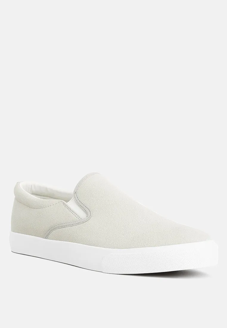 men's faux suede slip on sneakers