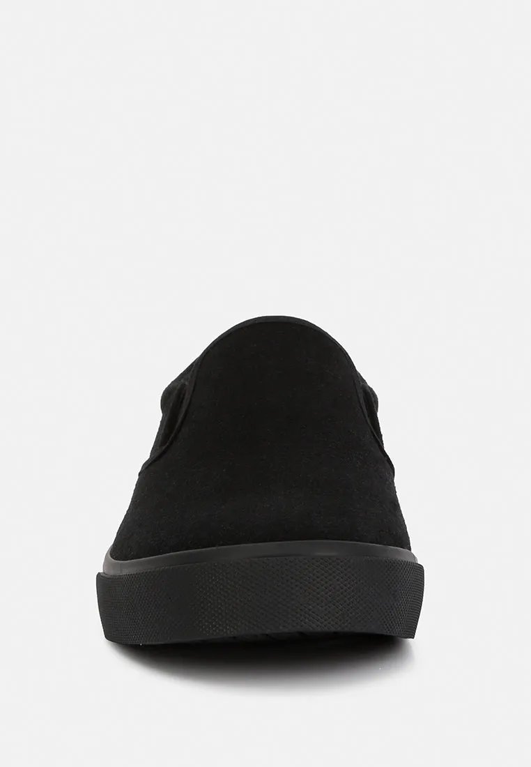 men's faux suede slip on sneakers