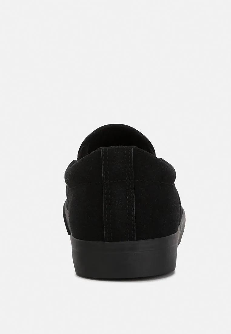 men's faux suede slip on sneakers