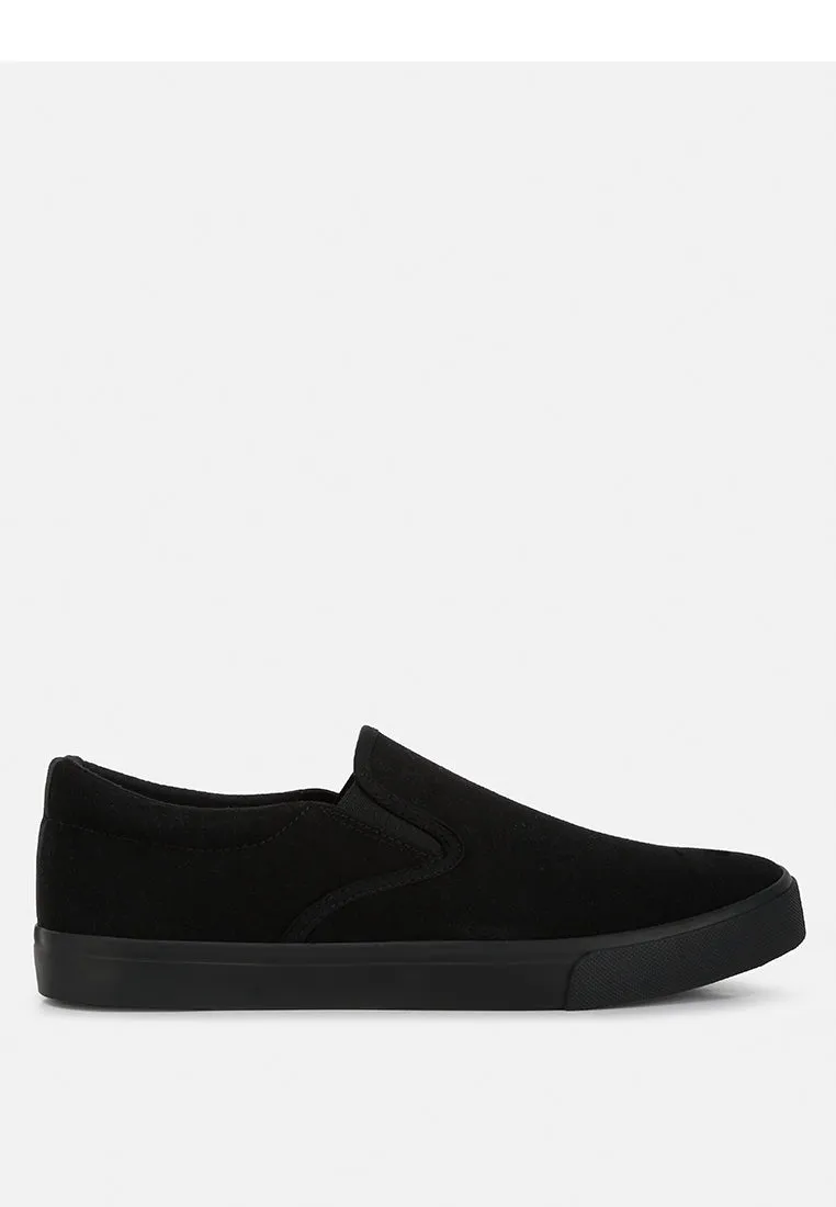 men's faux suede slip on sneakers