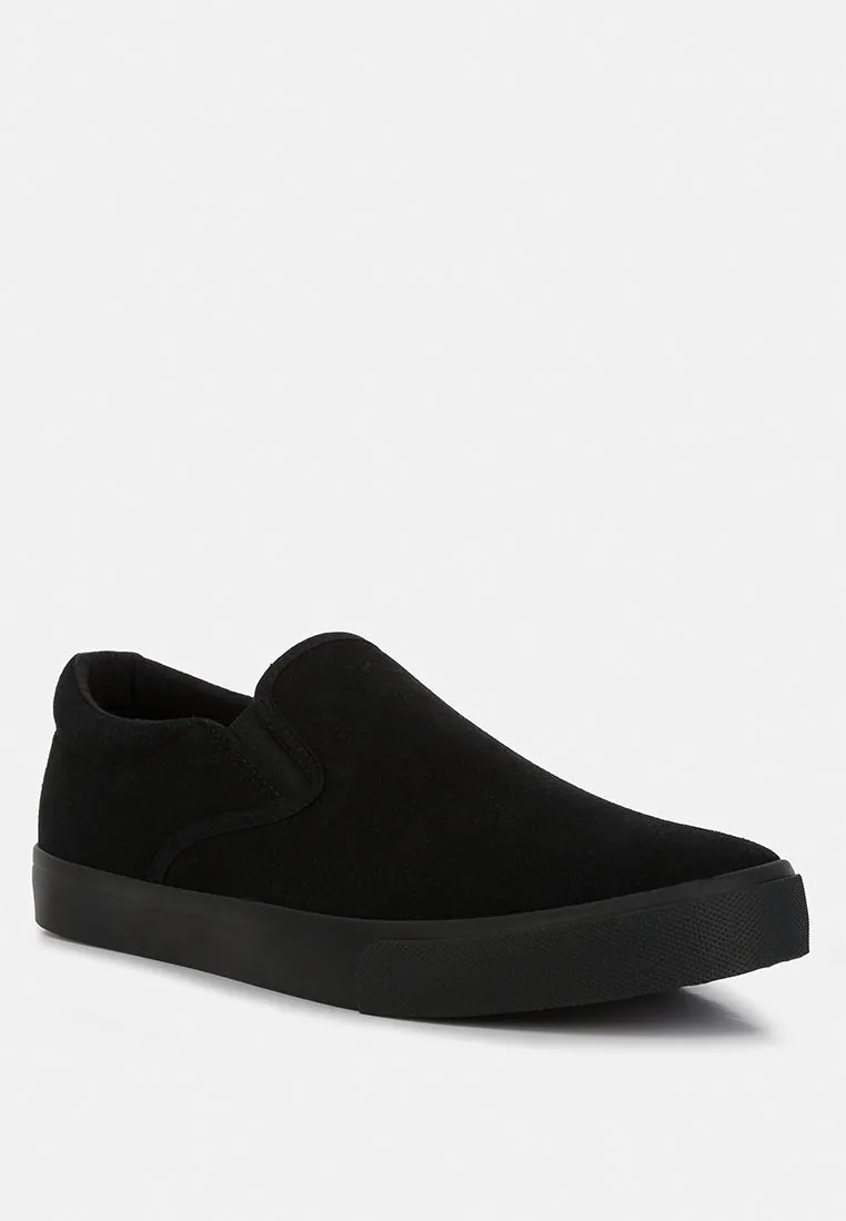 men's faux suede slip on sneakers
